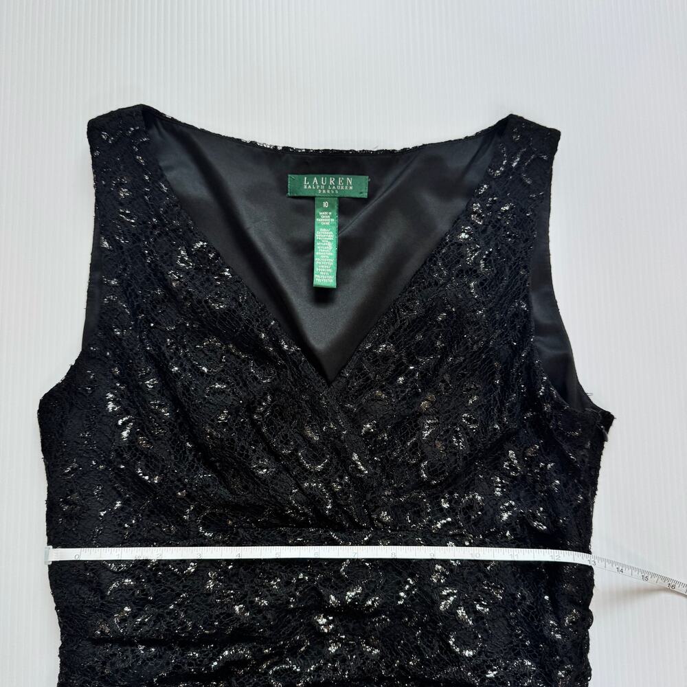 Lauren Ralph Lauren Black Lace Dress Women’s 10 Evening Occasion Event Wedding - Picture 11 of 16